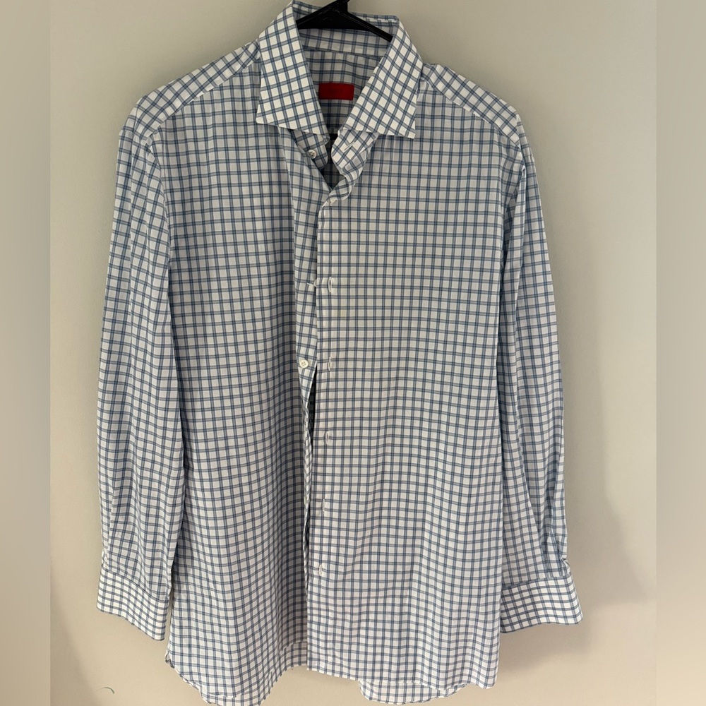 Isaia Napoli Made in Italy Plaid Dress Shirt – 16.5 / 42 – Luxury Menswear
